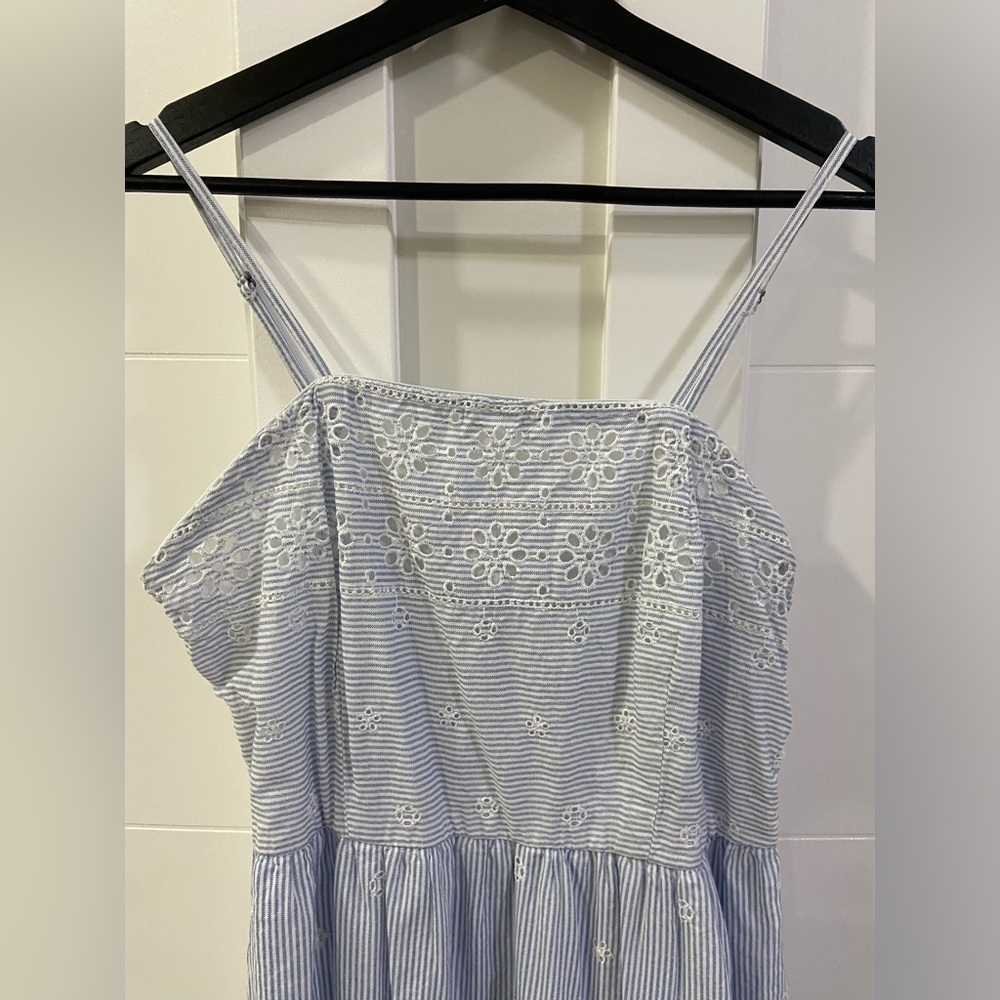 Japna Sky Blue Eyelet Midi Dress - Picture 2 of 6